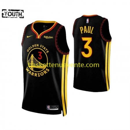 Maillot Basket Golden State Warriors Chris Paul 3 Nike 2023-2024 Noir Swingman - Enfant